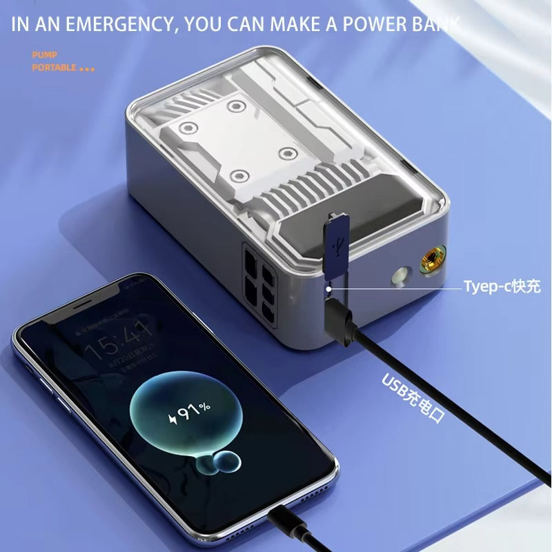 PT619 Multi-functional wireless car air compressor 150PSI emergency portable electric tire inflator