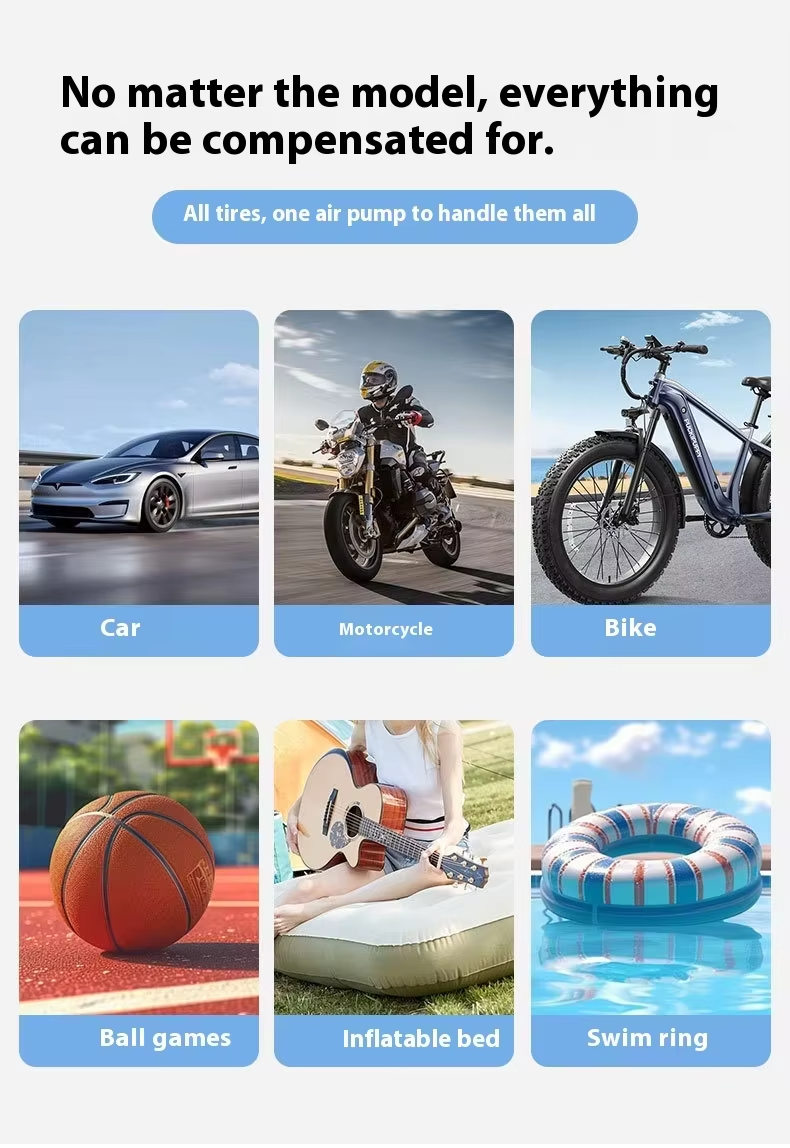 PQ502 Portable Air Compressor Tire Inflator 150PSI High Pressure Fast Inflation Digital Display Auto Shut Off Pump for Car Tires