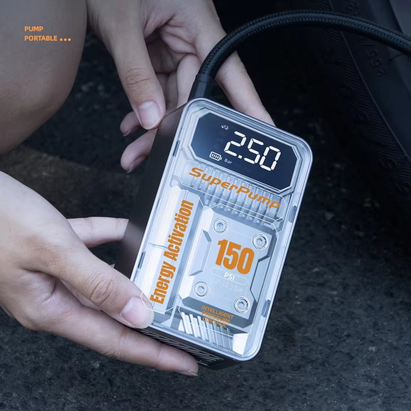 PT619 Multi-functional wireless car air compressor 150PSI emergency portable electric tire inflator