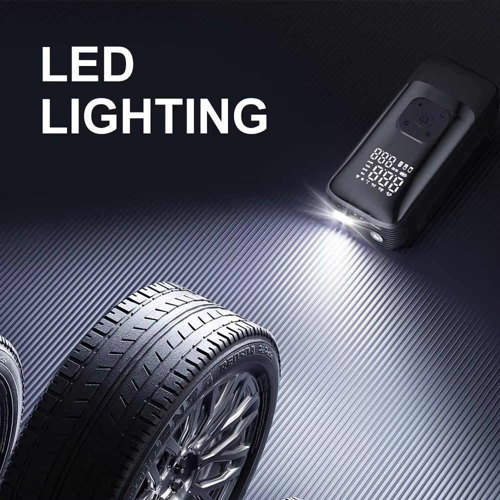 PQ502 Portable Air Compressor Tire Inflator 150PSI High Pressure Fast Inflation Digital Display Auto Shut Off Pump for Car Tires