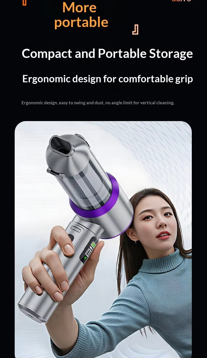 VT703 Mini Car Vacuum Cleaner 17000Pa Portable High Suction Blowing Small USB Cordless Handheld Car Wireless Vacuum Cleaner