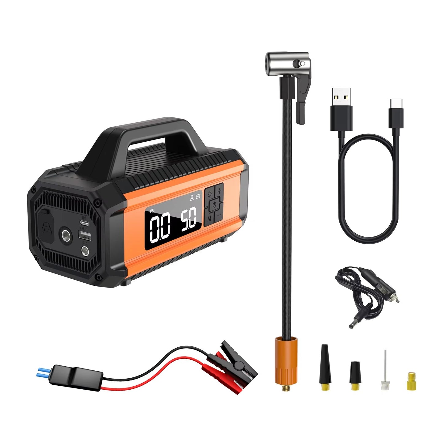 ST634 10000mAh Emergency Starting Power Supply 150w Jump Starter With 22MM Air Compressor