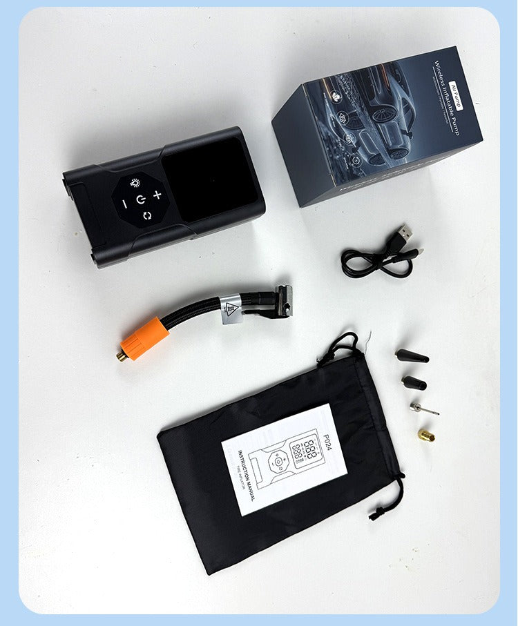 PR024 Tire Inflator Portable Air Compressor 150 PSI Rechargeable Cordless Auto Air Pump for Car Tires Motorcycle Bike Ball