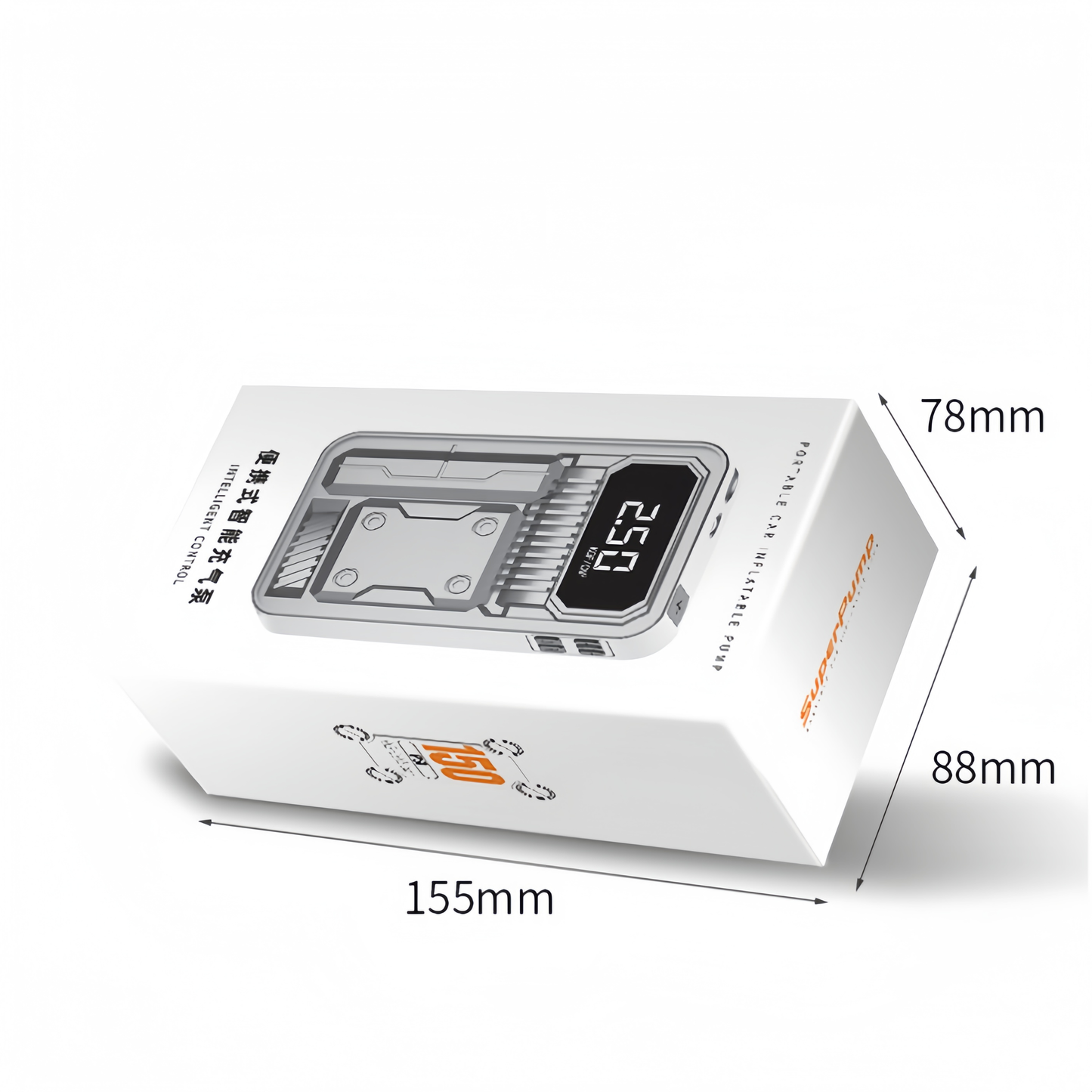 PT619 Multi-functional wireless car air compressor 150PSI emergency portable electric tire inflator