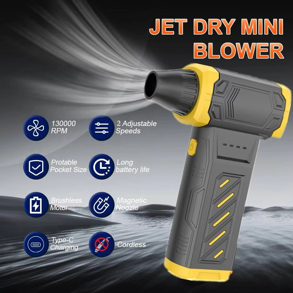 FS119 Mini Turbo Jet Fan 130000RPM Turbo Violent Blower 8000mah Rechargeable Car Vacuum Cleaner 2 Gear Strong Blower
