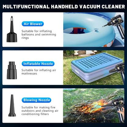 VT697 High Power 16000Pa Advanced Clean Cordless Handheld Vacuum Air Duster Portable Rechargeable Car Vacuum Cleaner with LED Display