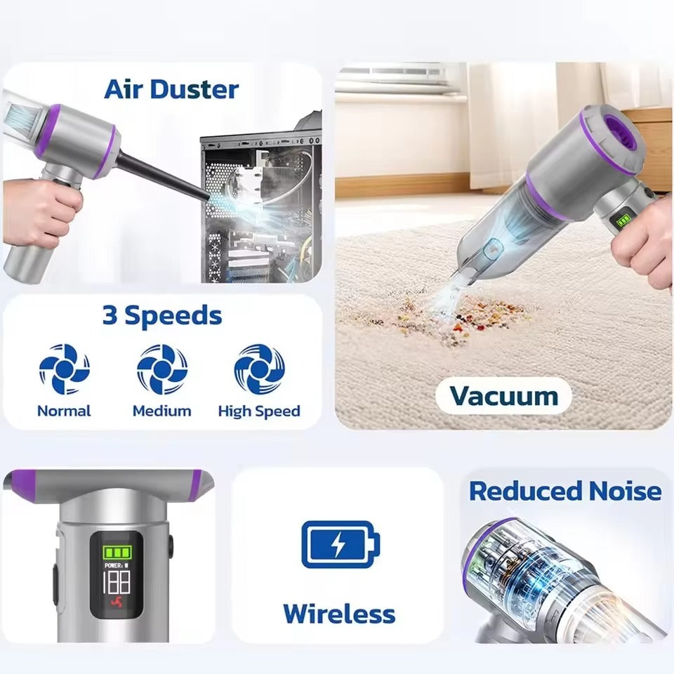 VT703 Mini Car Vacuum Cleaner 17000Pa Portable High Suction Blowing Small USB Cordless Handheld Car Wireless Vacuum Cleaner