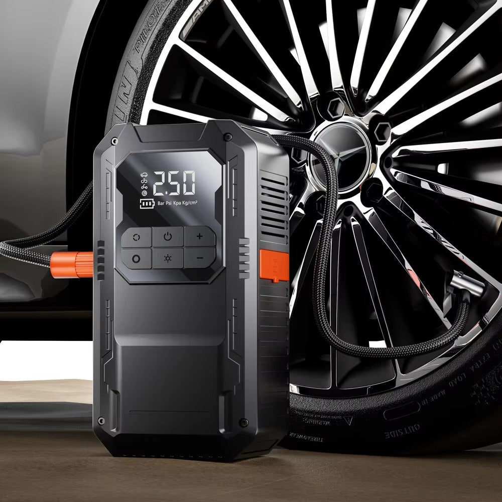 SQ403 4*2000mAh 14.8V Car Air Pump & Air Compressor 800A Peak 150PSI Tire Inflator Power Bank for Motorcycles & Trucks