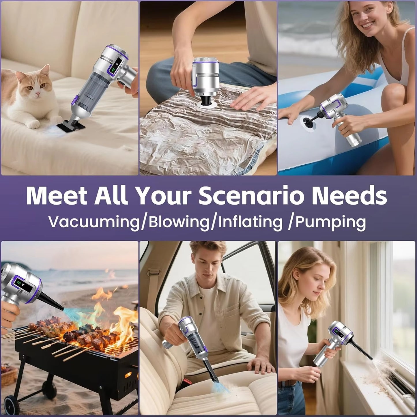 VT697 High Power 16000Pa Advanced Clean Cordless Handheld Vacuum Air Duster Portable Rechargeable Car Vacuum Cleaner with LED Display