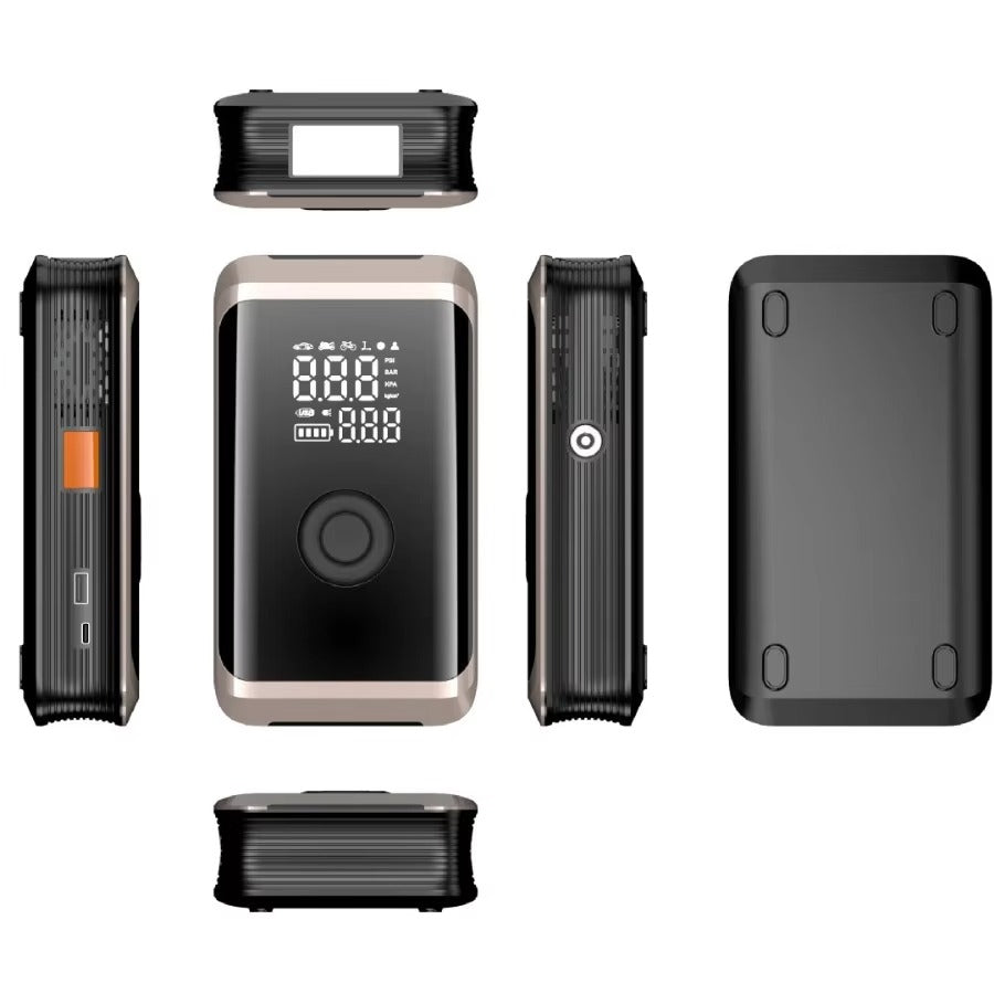 SQ202 4 In1 Portable 14.8V Jump Starter Digital Display Tire Inflation Powerbank LED Light Pressure Monitor Function for Compact