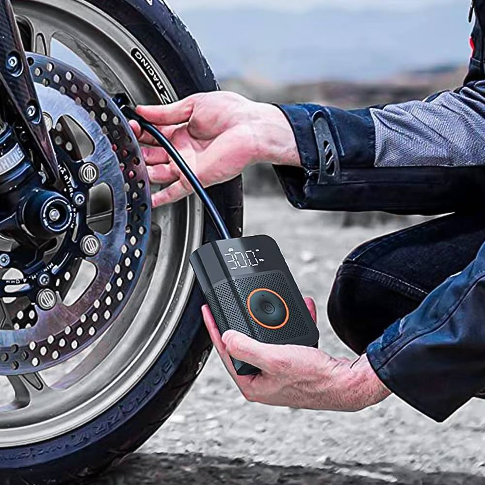 PQ852 Mini Tire Inflator Car Air Pump Portable Air Compressor LCD Digital Display Multi-function air Pump