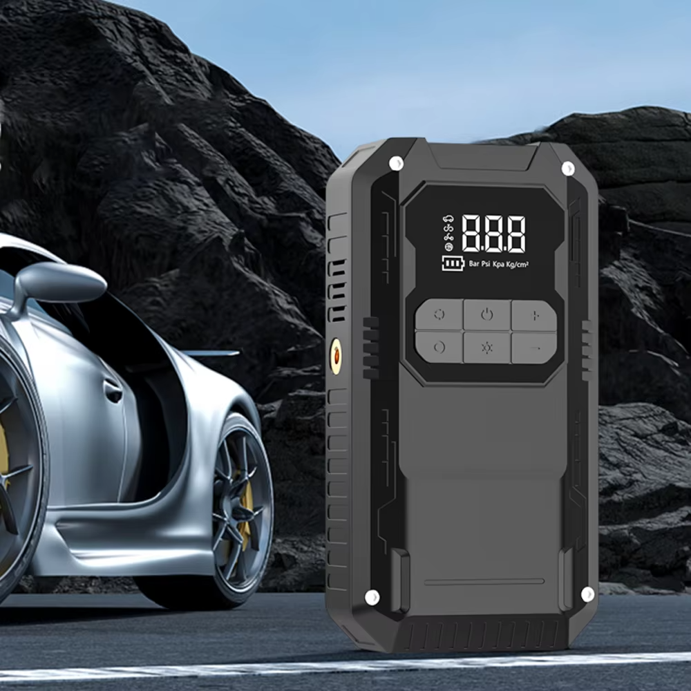 SQ403 4*2000mAh 14.8V Car Air Pump & Air Compressor 800A Peak 150PSI Tire Inflator Power Bank for Motorcycles & Trucks