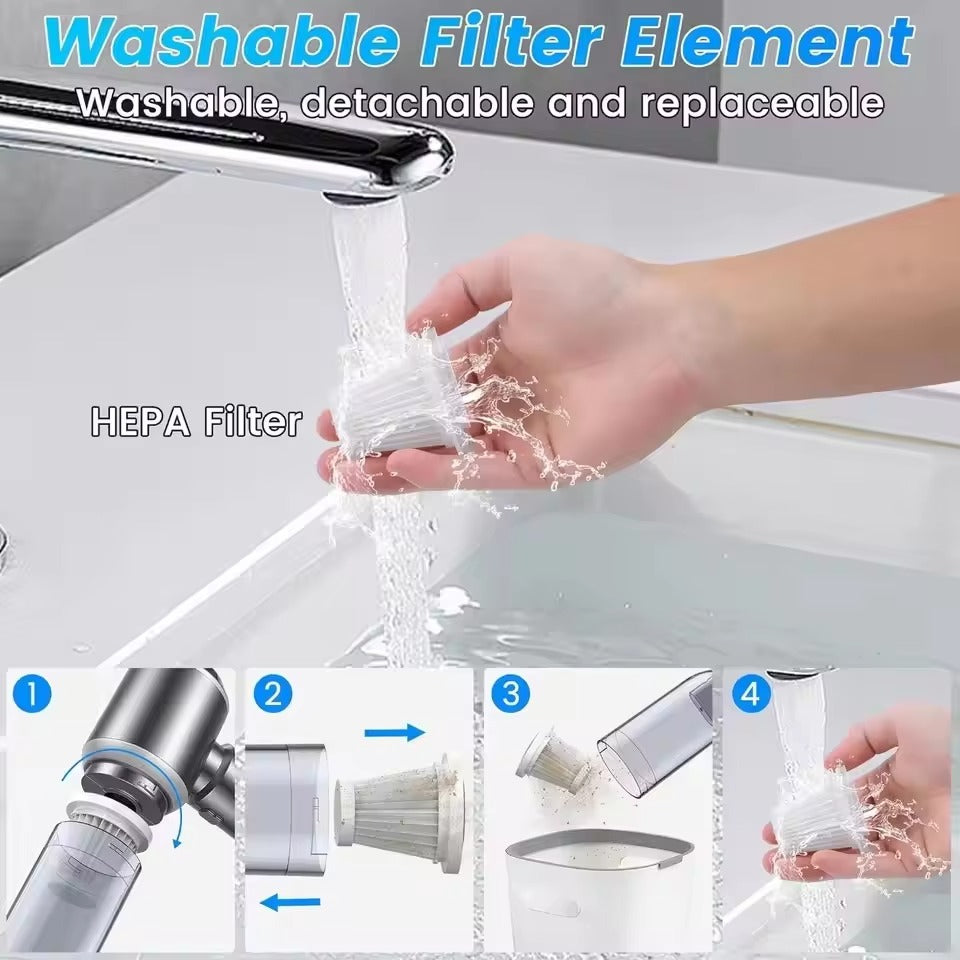 VT703 Mini Car Vacuum Cleaner 17000Pa Portable High Suction Blowing Small USB Cordless Handheld Car Wireless Vacuum Cleaner