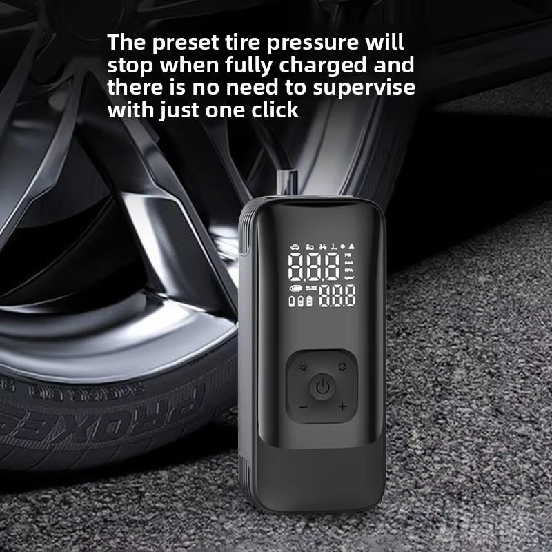 PQ502 Portable Air Compressor Tire Inflator 150PSI High Pressure Fast Inflation Digital Display Auto Shut Off Pump for Car Tires
