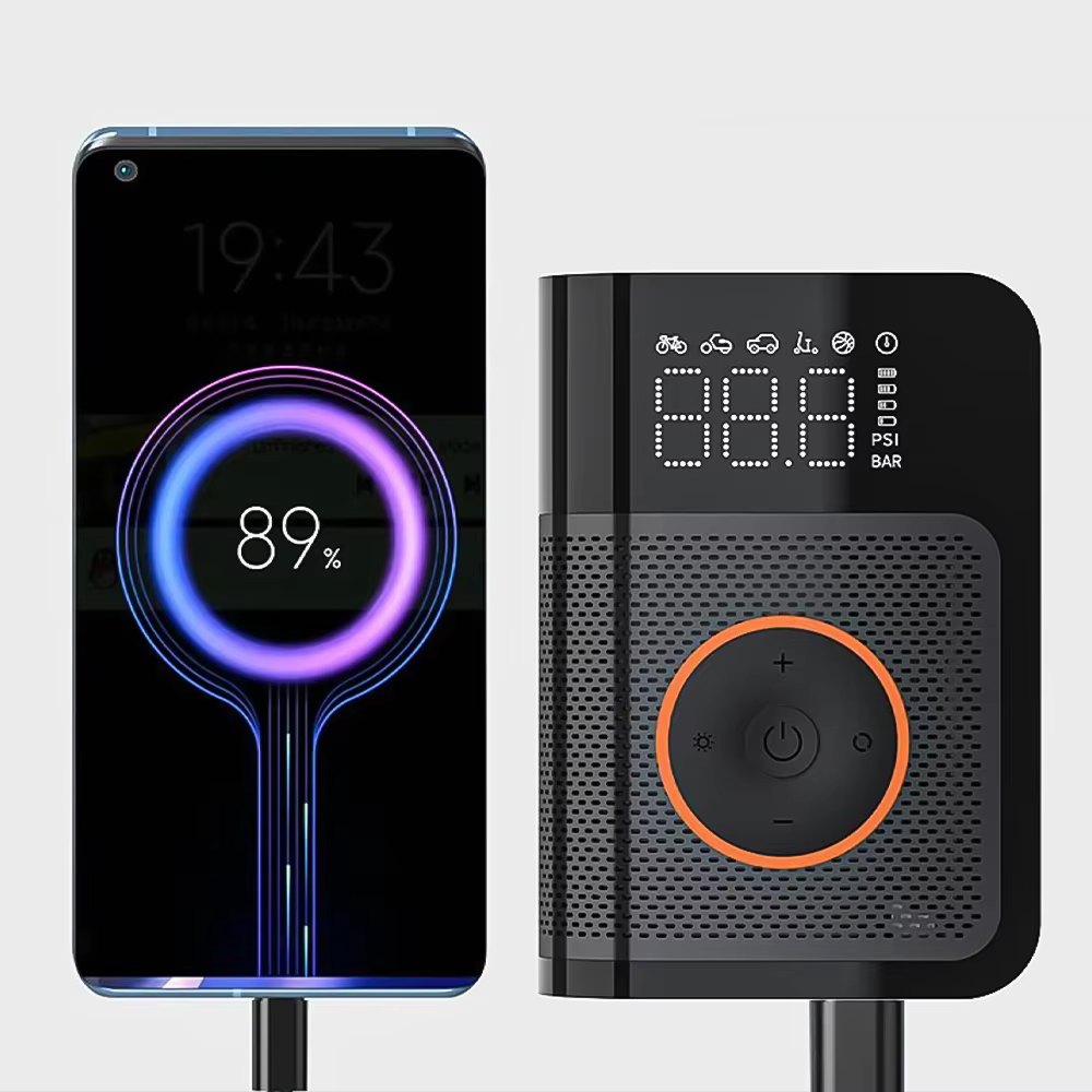 PQ852 Mini Tire Inflator Car Air Pump Portable Air Compressor LCD Digital Display Multi-function air Pump