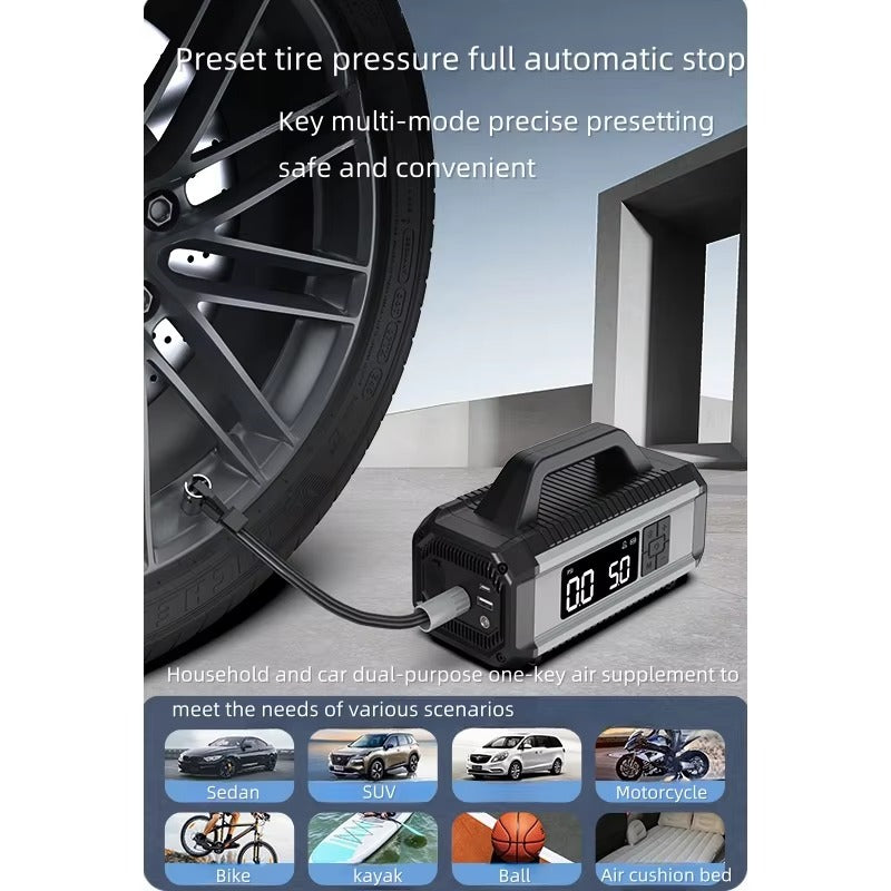 ST634 10000mAh Emergency Starting Power Supply 150w Jump Starter With 22MM Air Compressor