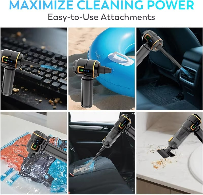 VT697 High Power 16000Pa Advanced Clean Cordless Handheld Vacuum Air Duster Portable Rechargeable Car Vacuum Cleaner with LED Display