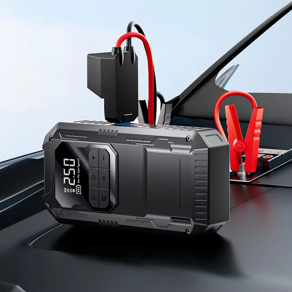 SQ403 4*2000mAh 14.8V Car Air Pump & Air Compressor 800A Peak 150PSI Tire Inflator Power Bank for Motorcycles & Trucks