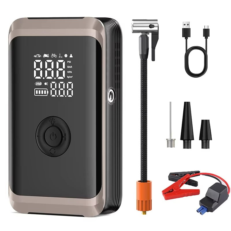 SQ202 4 In1 Portable 14.8V Jump Starter Digital Display Tire Inflation Powerbank LED Light Pressure Monitor Function for Compact