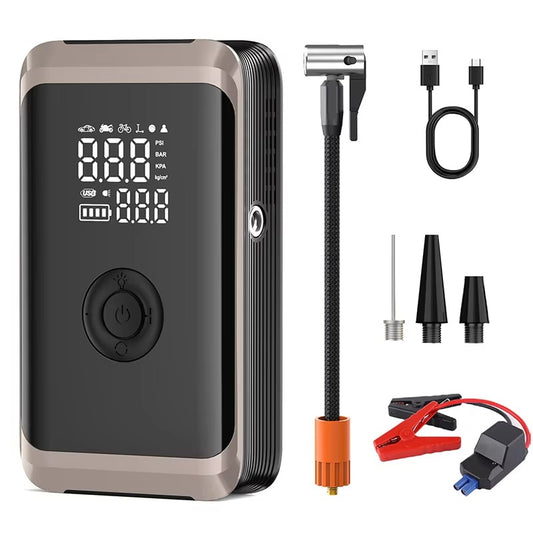 SQ202 4 In1 Portable 14.8V Jump Starter Digital Display Tire Inflation Powerbank LED Light Pressure Monitor Function for Compact