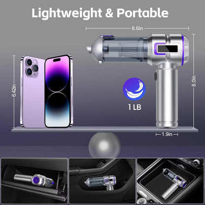 VT697 High Power 16000Pa Advanced Clean Cordless Handheld Vacuum Air Duster Portable Rechargeable Car Vacuum Cleaner with LED Display