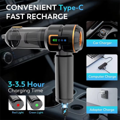 VT697 High Power 16000Pa Advanced Clean Cordless Handheld Vacuum Air Duster Portable Rechargeable Car Vacuum Cleaner with LED Display
