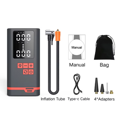 PR021  Mini Air Compressor with HD LED Light Fast Inflation for Car Tires Motorcycle Bikes OEM/ODM Support