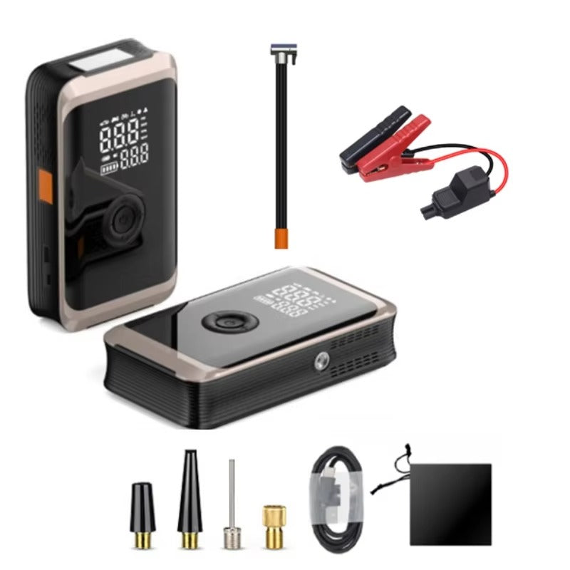 SQ202 4 In1 Portable 14.8V Jump Starter Digital Display Tire Inflation Powerbank LED Light Pressure Monitor Function for Compact