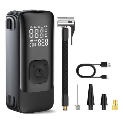 PQ502 Portable Air Compressor Tire Inflator 150PSI High Pressure Fast Inflation Digital Display Auto Shut Off Pump for Car Tires