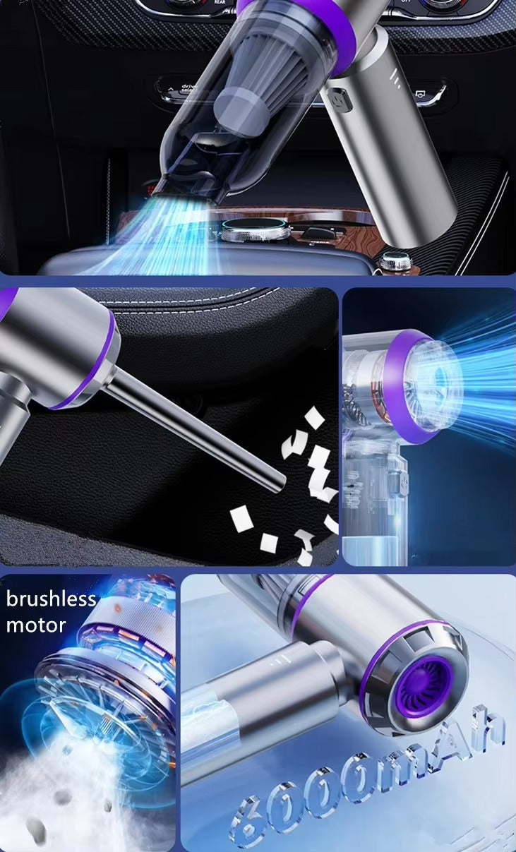 VT653 Vacuum Cleaner 15000pa 100w Powerful Brushless Motor Mini Wireless Portable 3-Level  Handheld Car Vacuum Blower Suction Cleaner