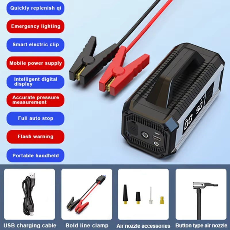 ST634 10000mAh Emergency Starting Power Supply 150w Jump Starter With 22MM Air Compressor